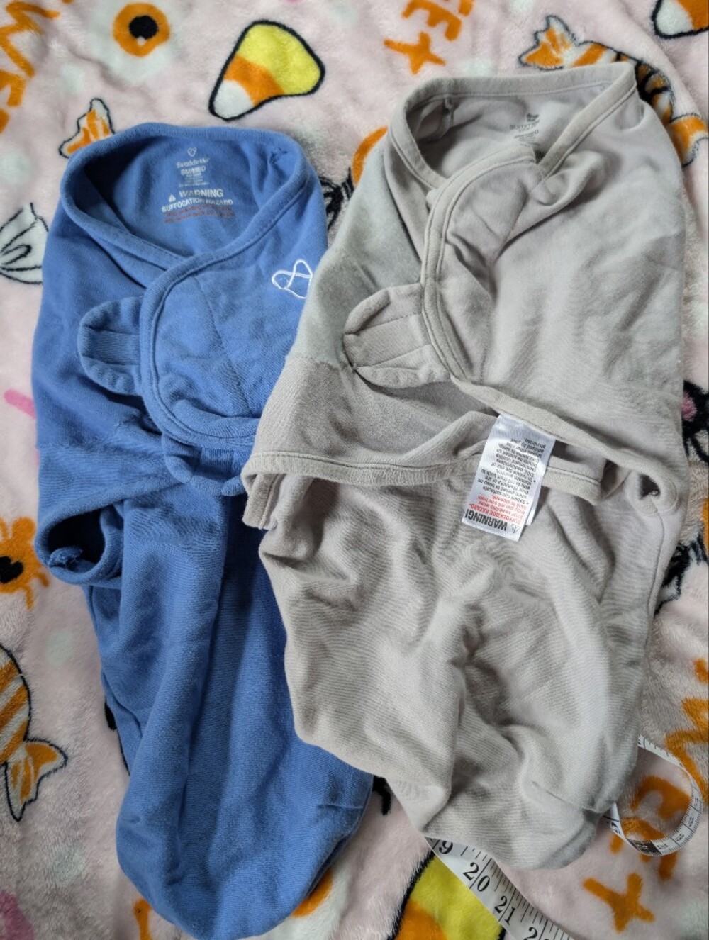 SwaddleMe Blue and Gray Baby Sleep Sacks - Soft Wrap Pajamas